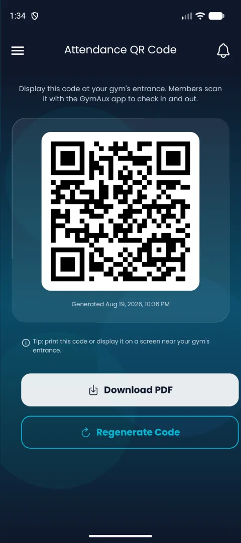 Attendance QR on mobile