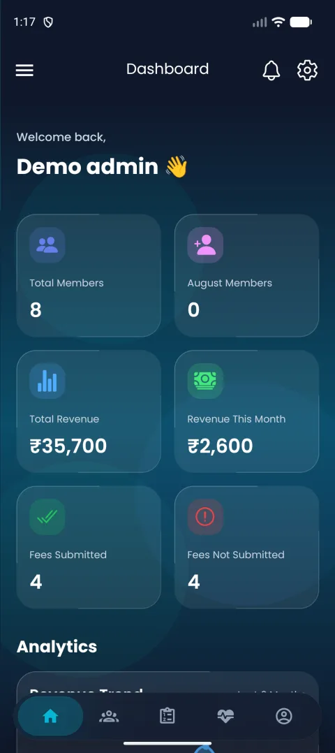 Dashboard on mobile