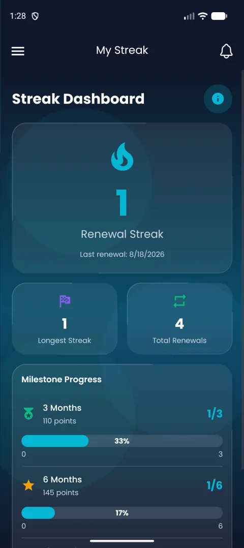 Streaks on mobile