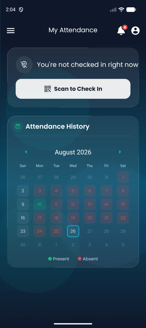 3. Review attendance history