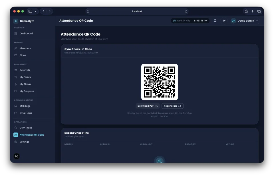 5. Generate your attendance QR