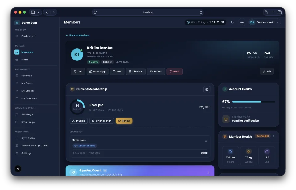 3. Open a member's profile